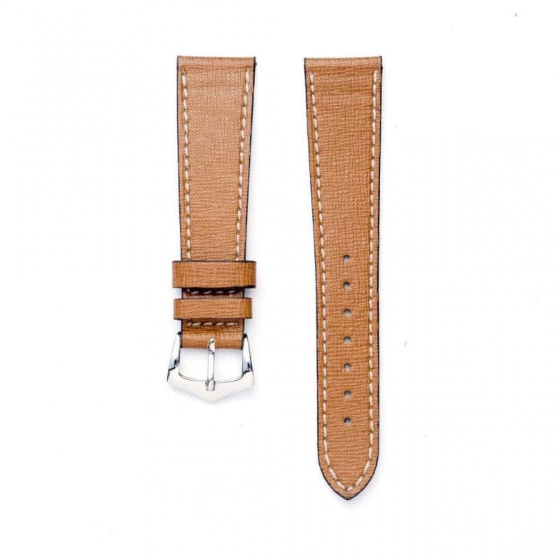 Brown Saffiano Leather by Milano Straps | Time Keeper.