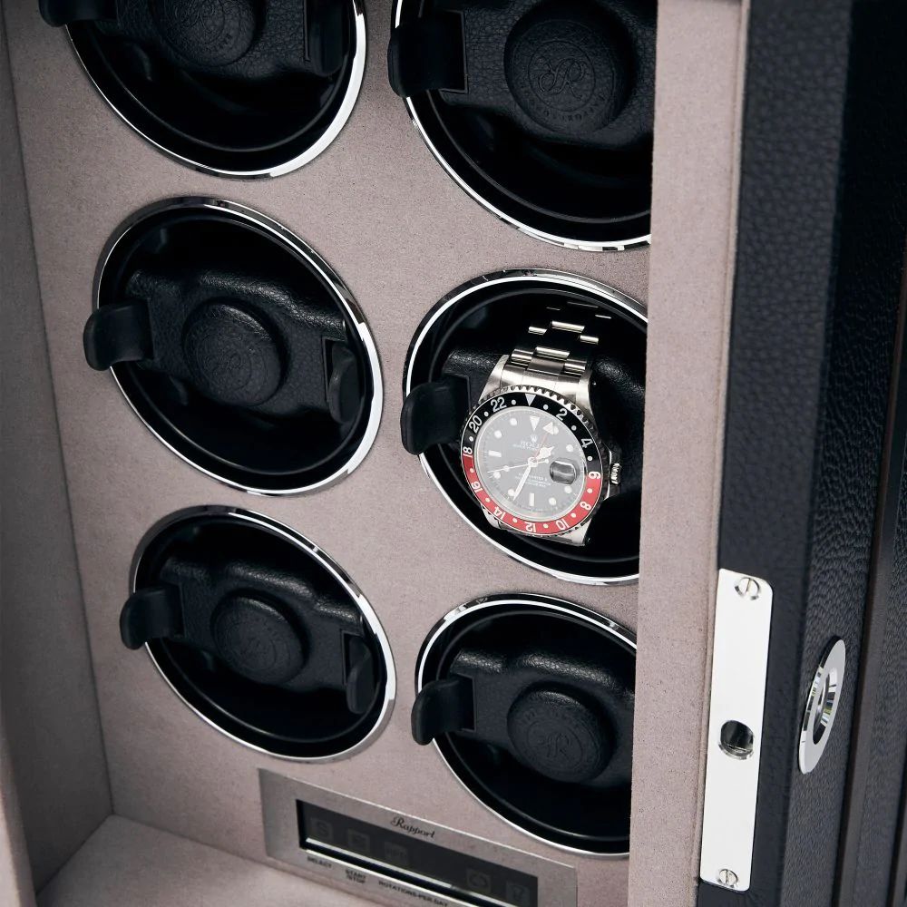 Romer 6 Watch Winder - Black by Rapport London | Time Keeper.