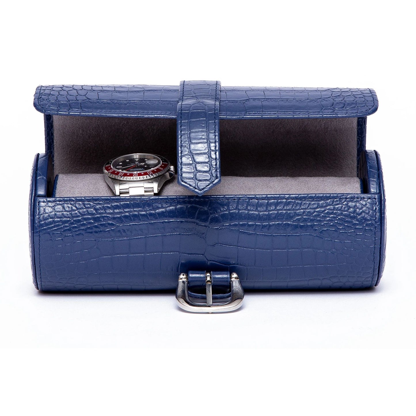 Brompton 3 Watch Roll - Blue by Rapport London | Time Keeper.