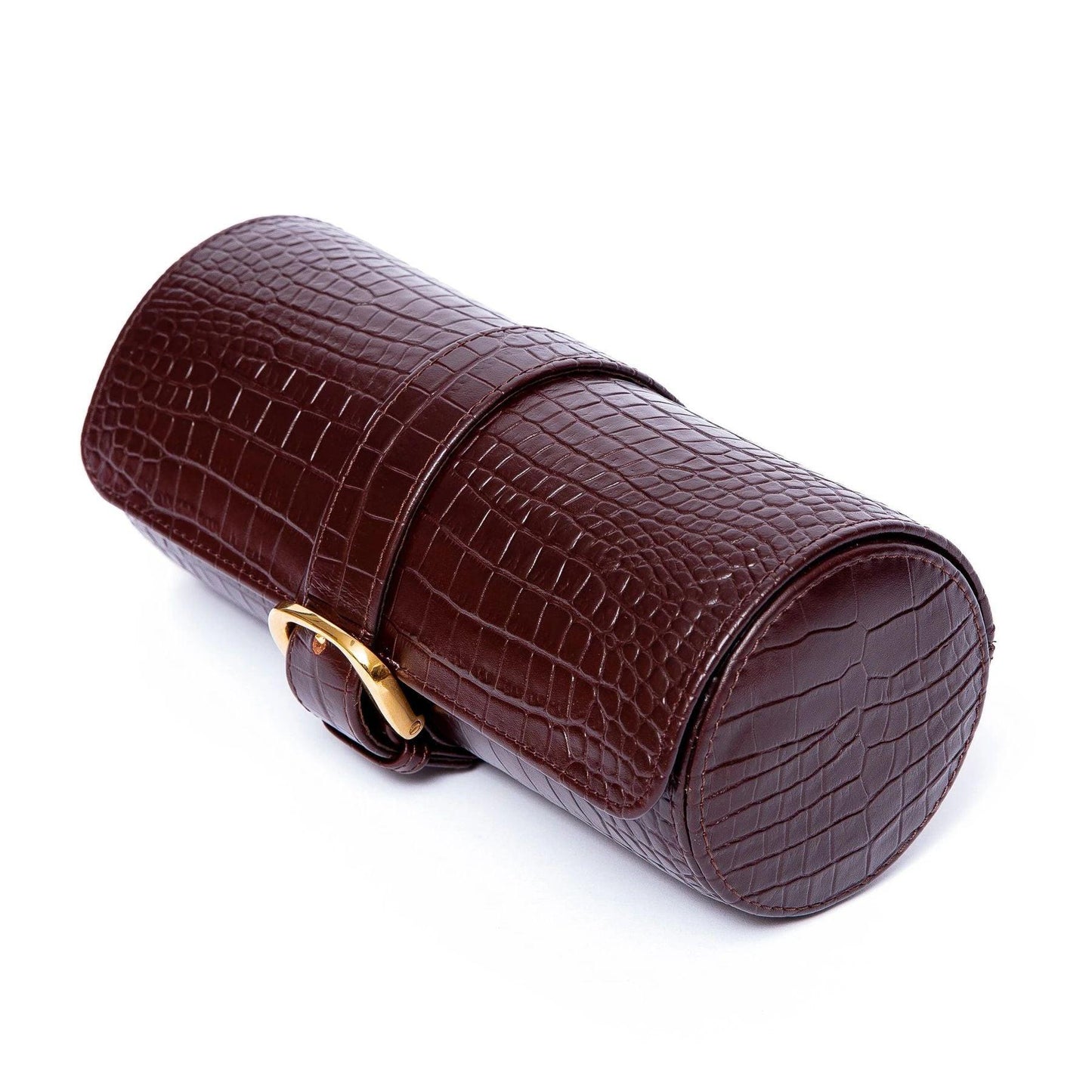 Brompton 3 Watch Roll - Brown by Rapport London | Time Keeper.