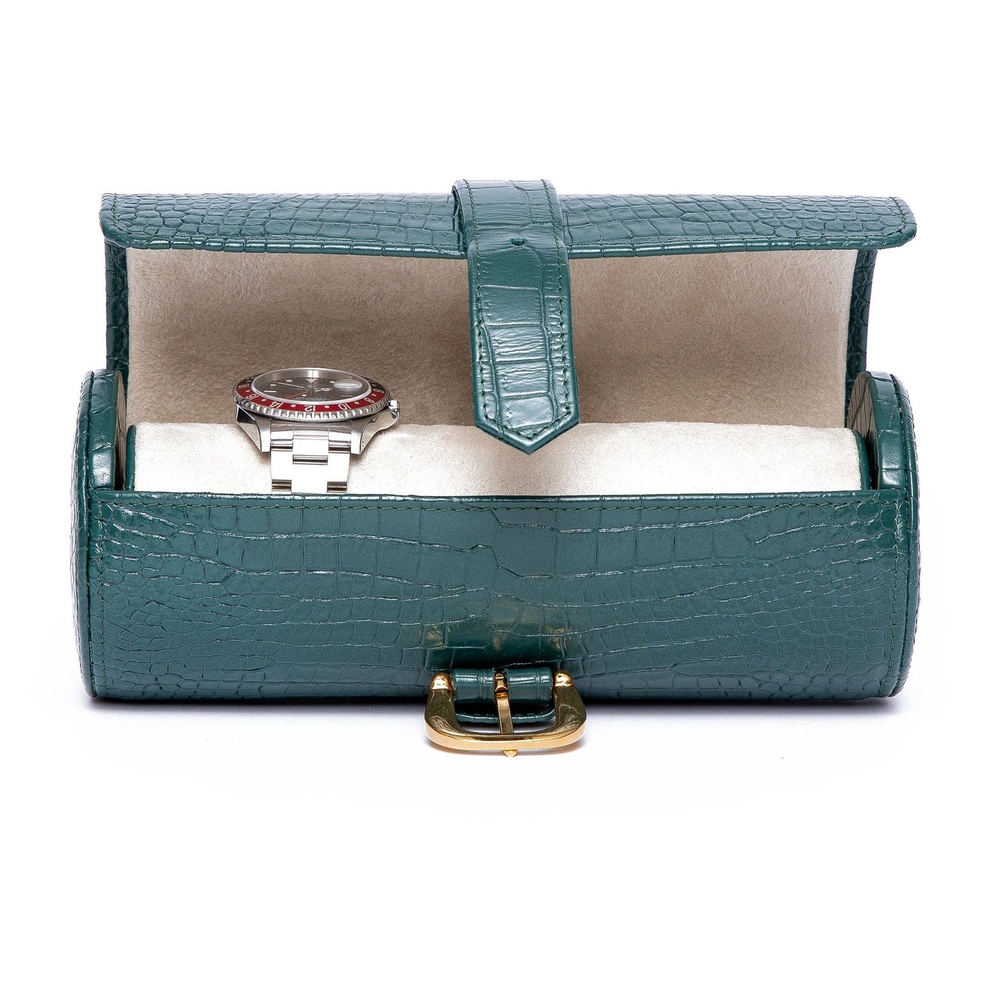 Brompton 3 Watch Roll - Green by Rapport London | Time Keeper.
