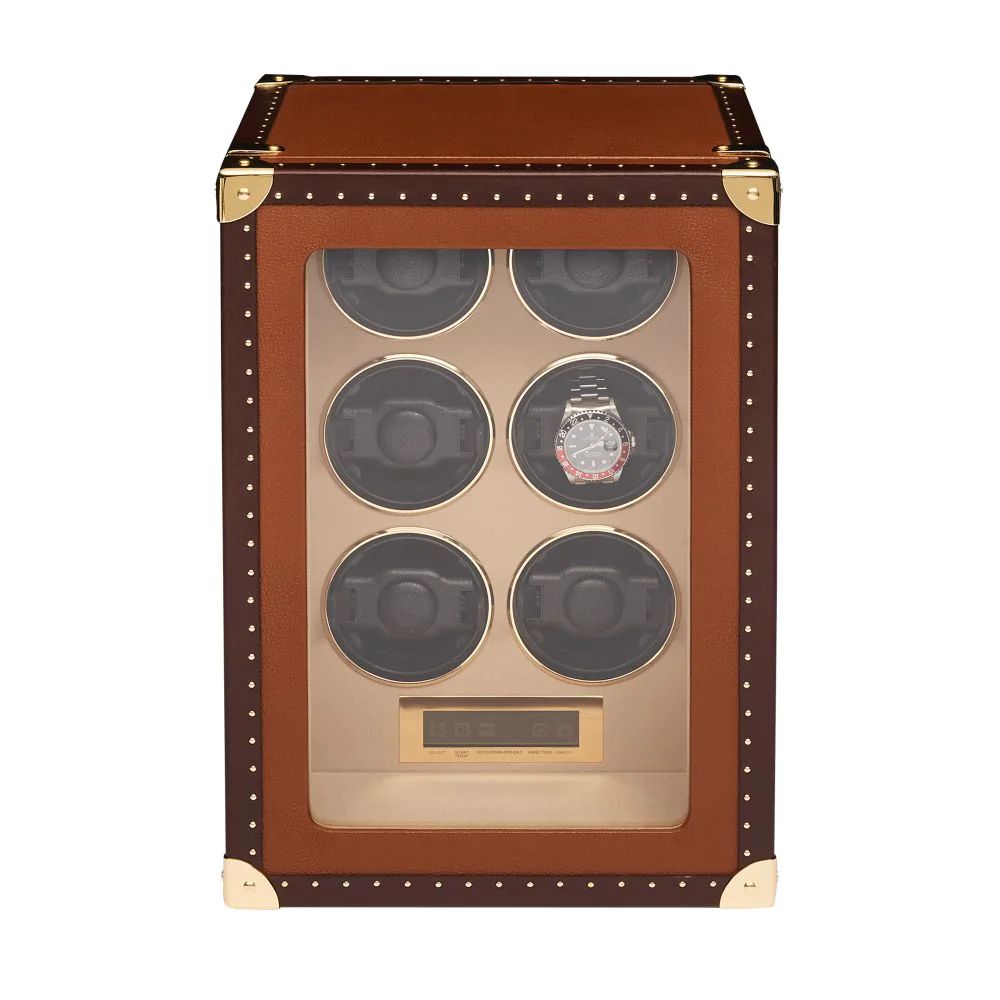 Romer 6 Watch Winder - Brown by Rapport London | Time Keeper.
