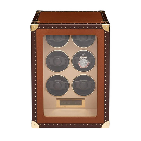 Romer 6 Watch Winder - Brown by  Rapport London |  Time Keeper.