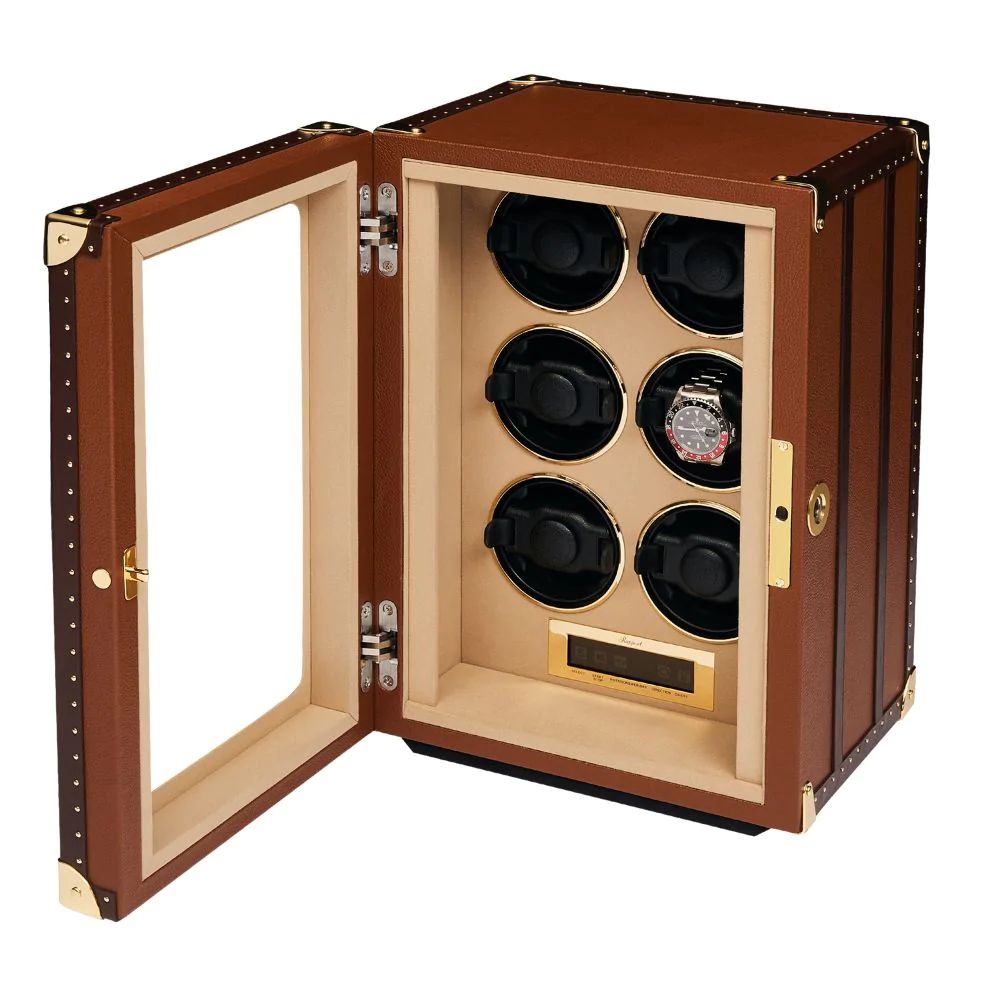 Romer 6 Watch Winder - Brown by Rapport London | Time Keeper.