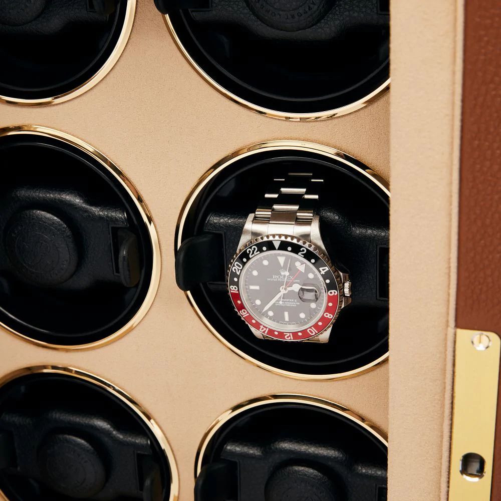 Romer 6 Watch Winder - Brown by Rapport London | Time Keeper.