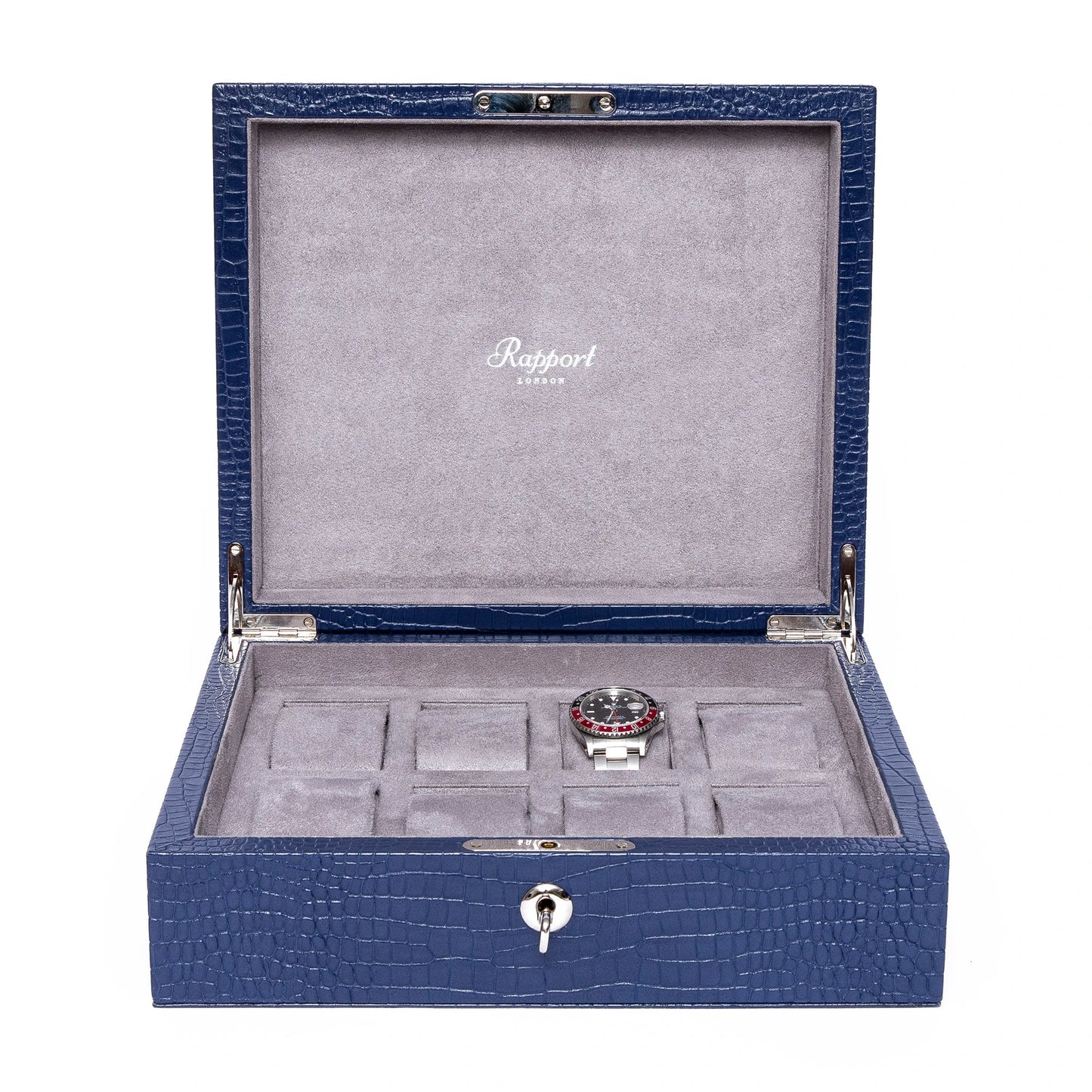 Brompton 8 Watch Box - Blue by  Rapport London |  Time Keeper.