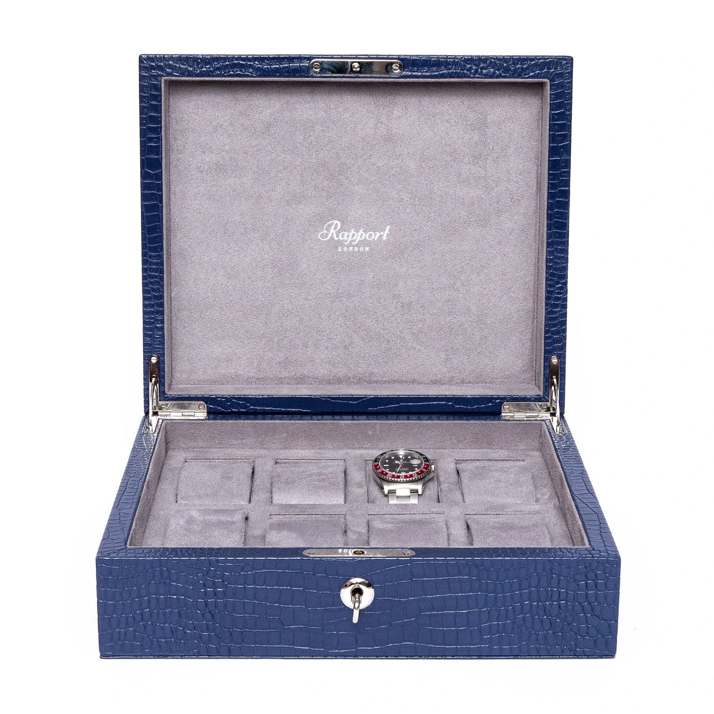 Brompton 8 Watch Box - Blue by  Rapport London |  Time Keeper.