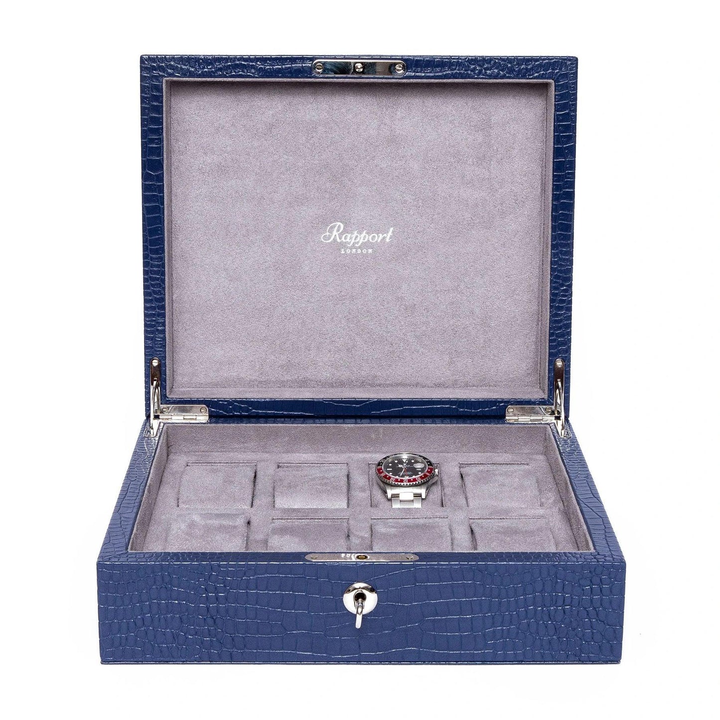 Brompton 8 Watch Box - Blue by Rapport London | Time Keeper.