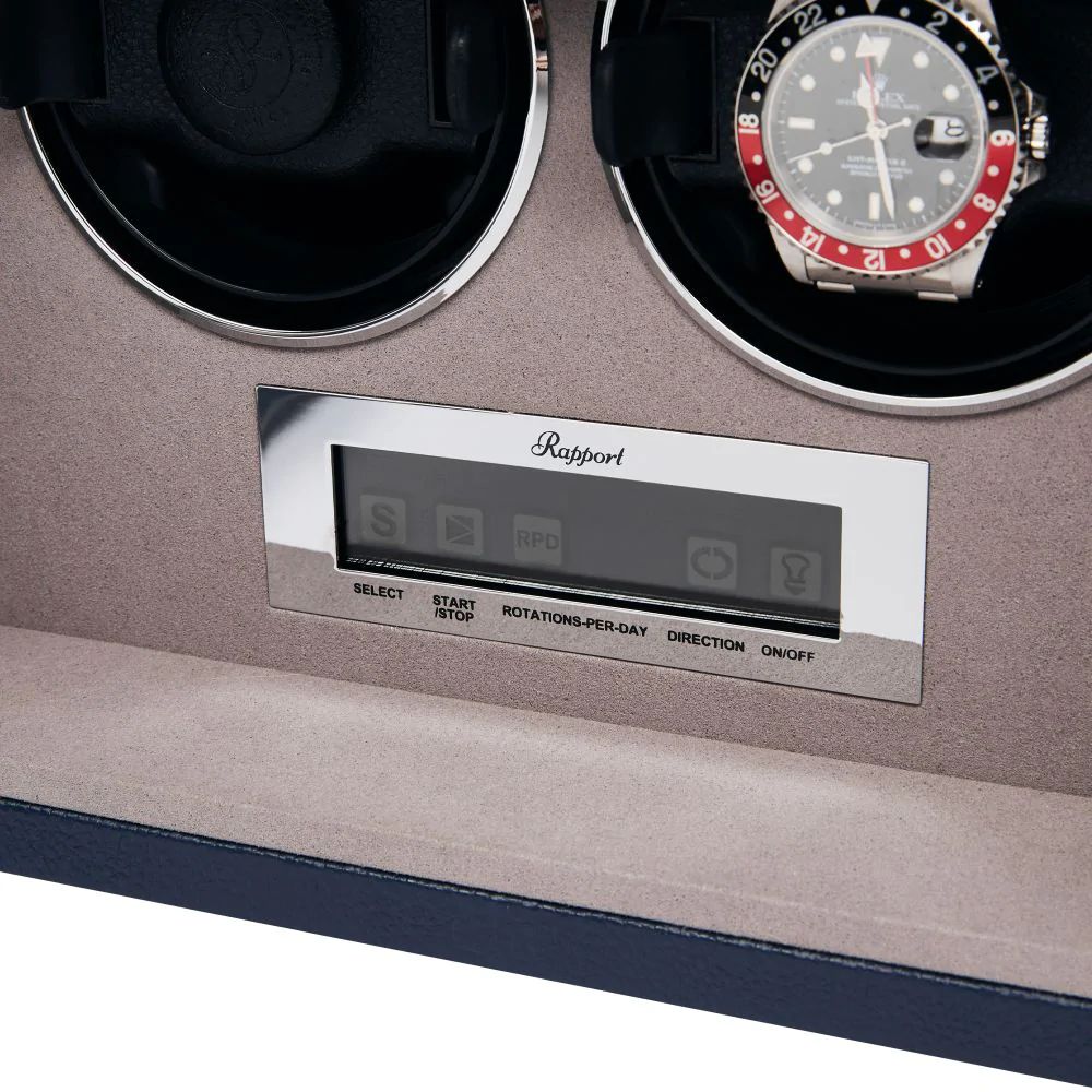 Quantum Duo Watch winder - Navy by Rapport London | Time Keeper.