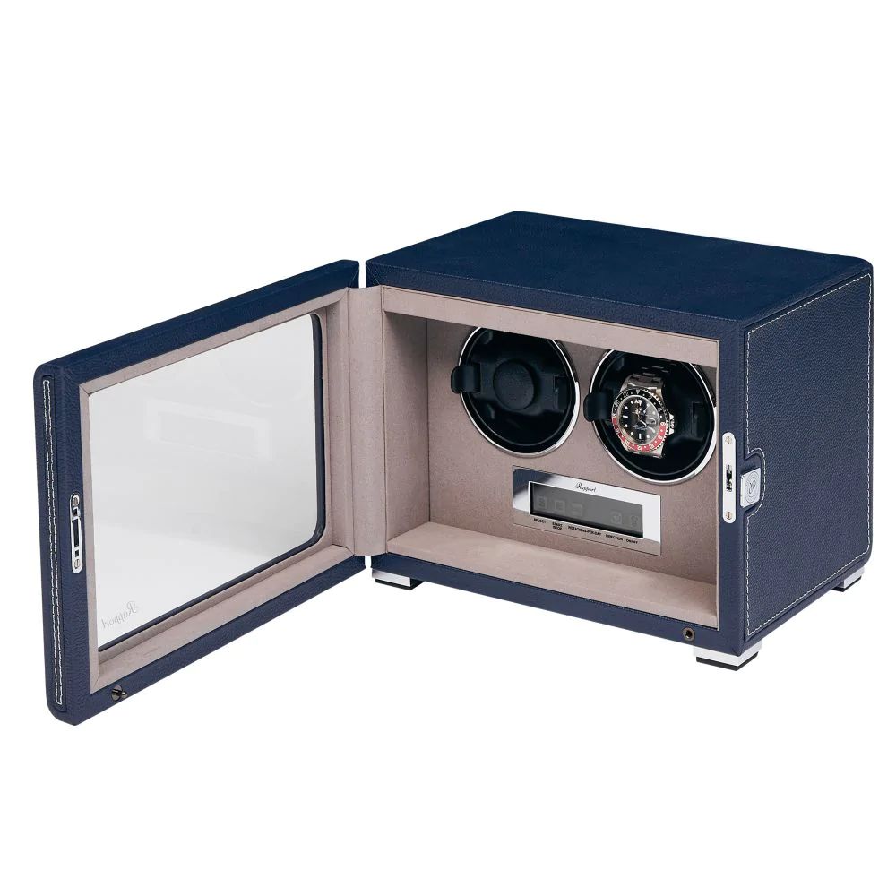 Quantum Duo Watch winder - Navy by Rapport London | Time Keeper.