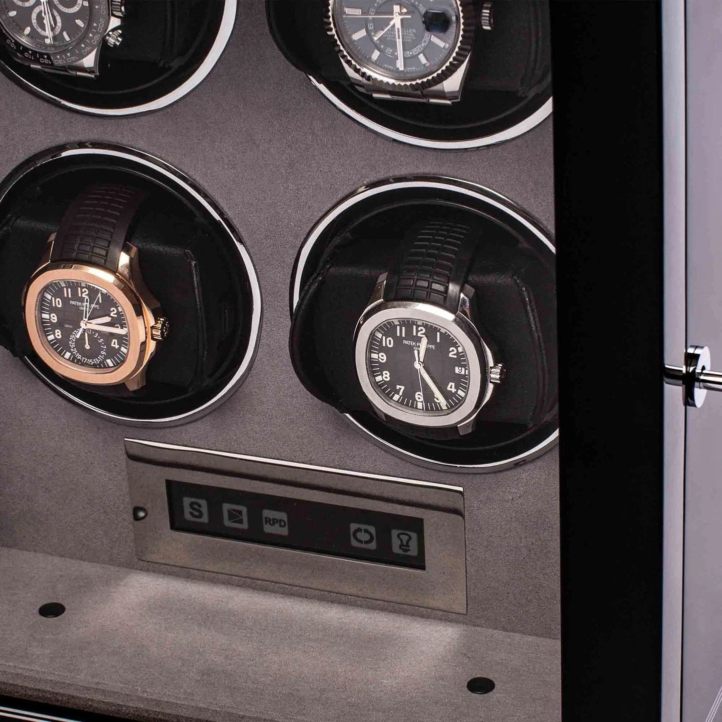 Formula 4 Watch Winder - Black by Rapport London | Time Keeper.