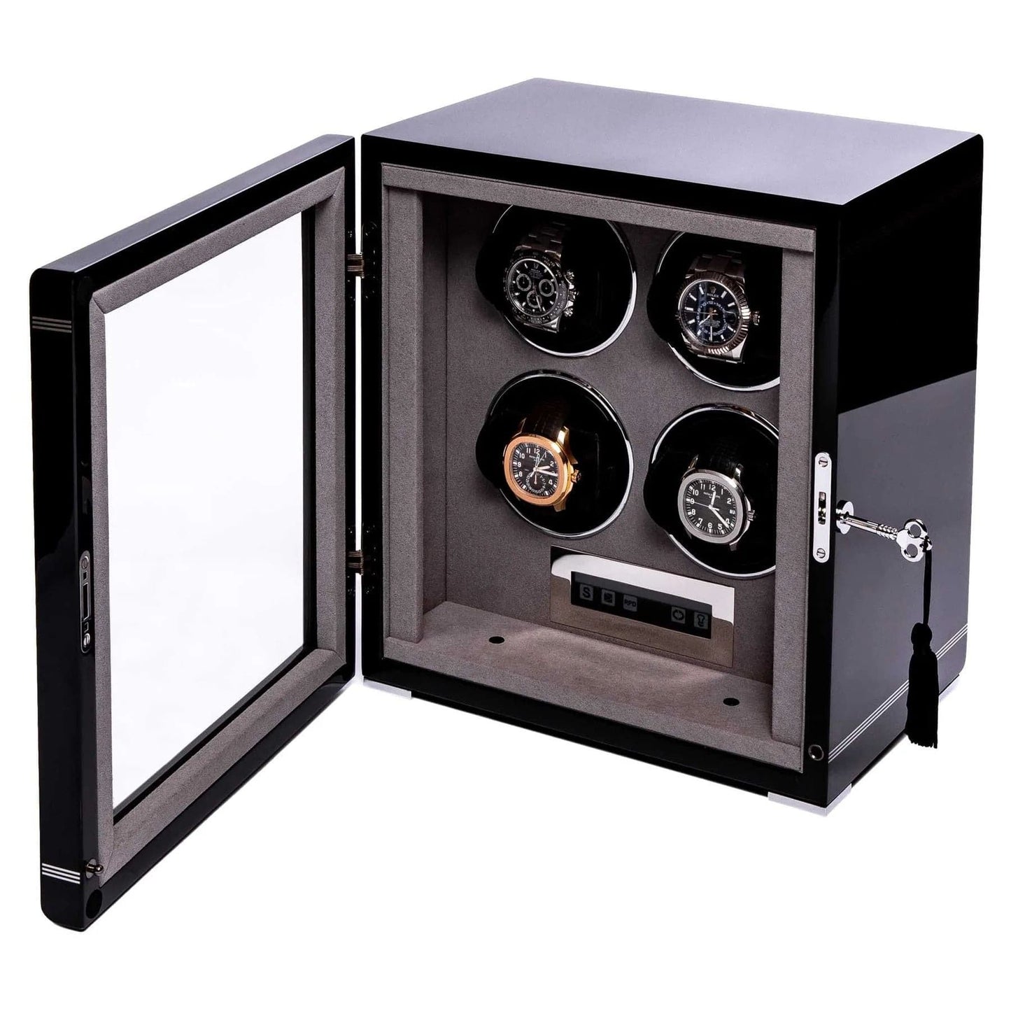 Formula 4 Watch Winder - Black by Rapport London | Time Keeper.