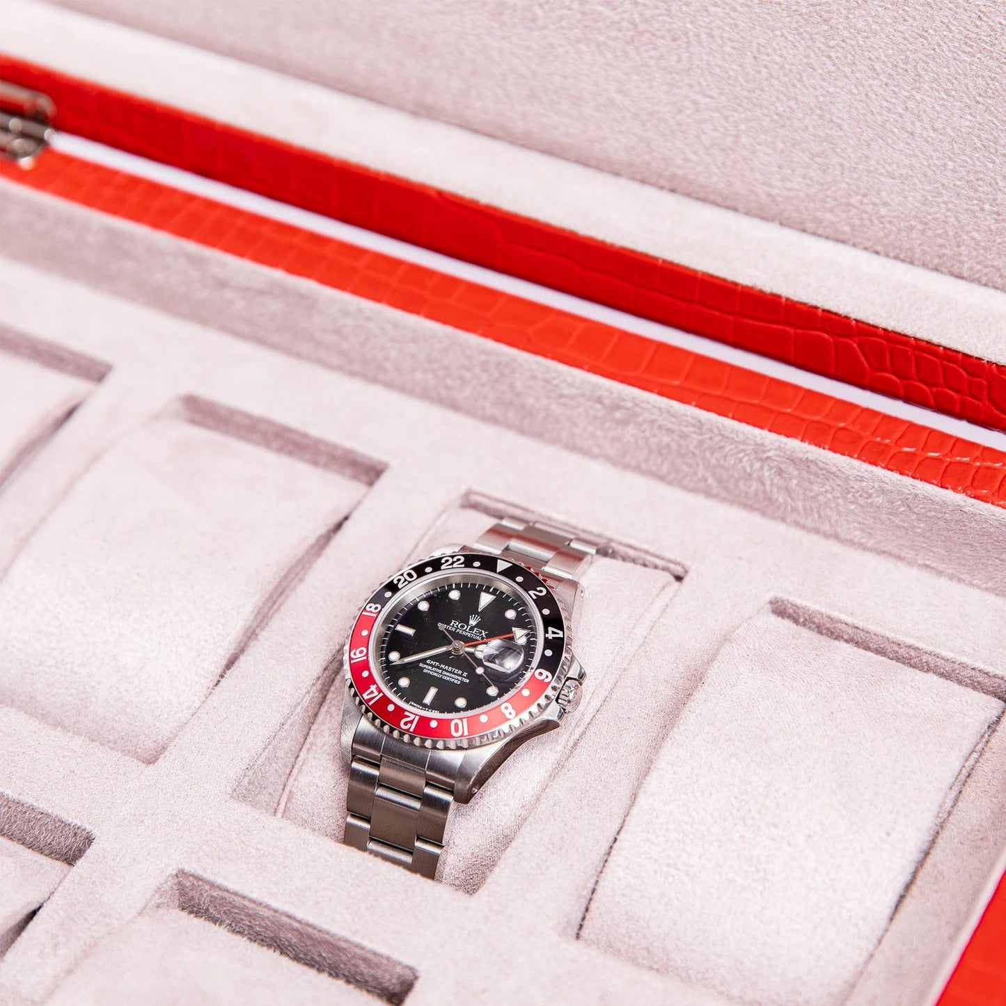 Brompton 8 Watch Box - Red by  Rapport London |  Time Keeper.