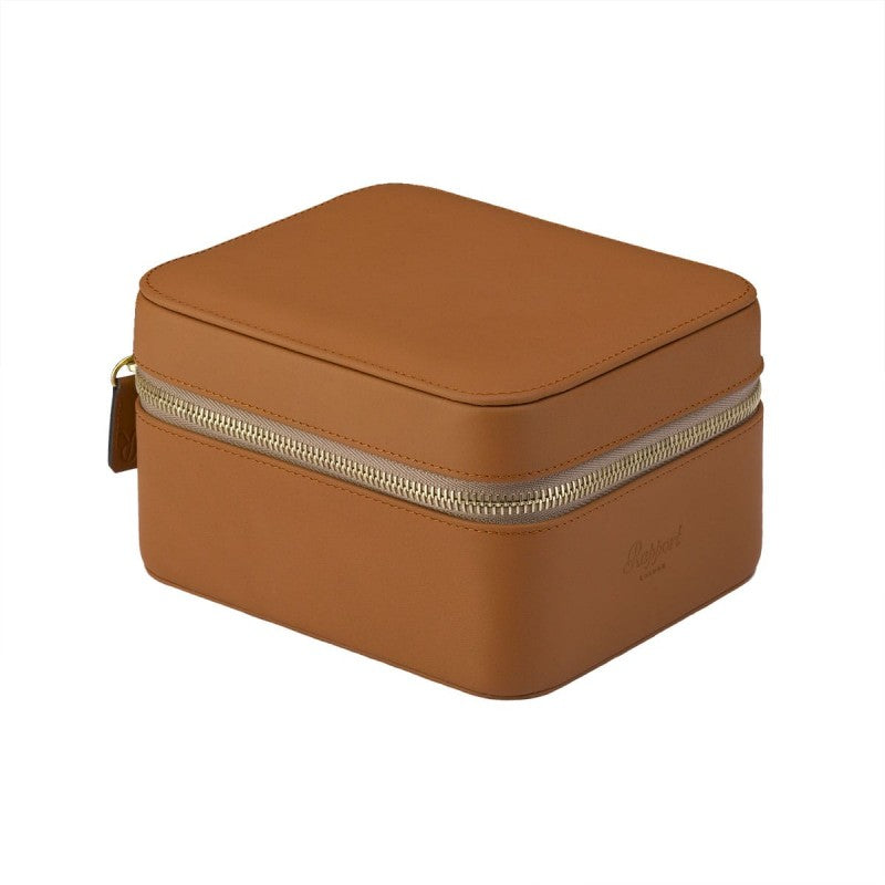 Hyde Park Tan Leather 2 Watch Zip Case by Rapport London | Time Keeper.