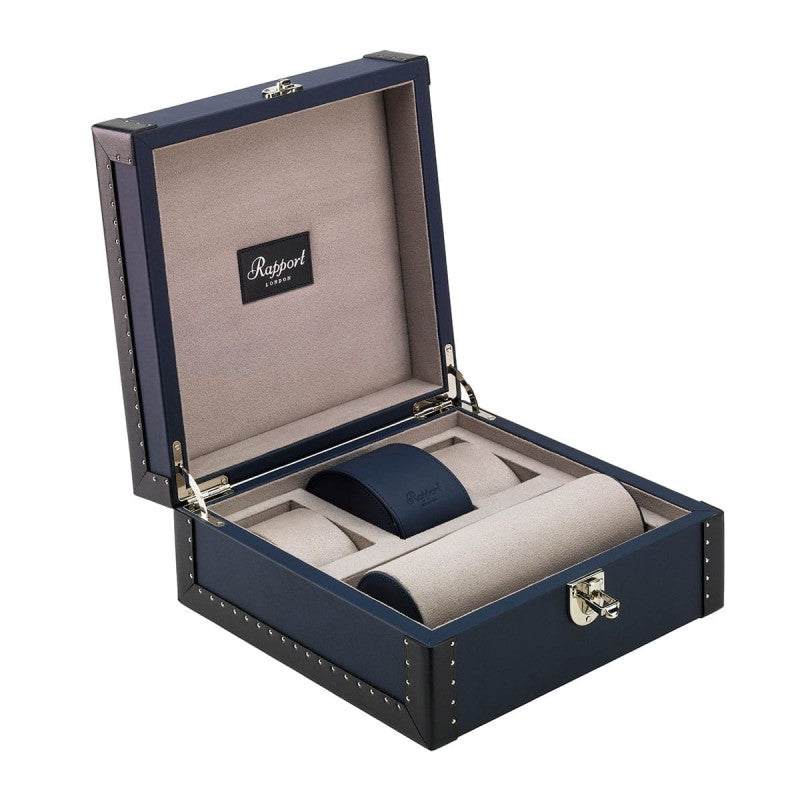 Kensington Blue 6 Watch Box by Rapport London | Time Keeper.
