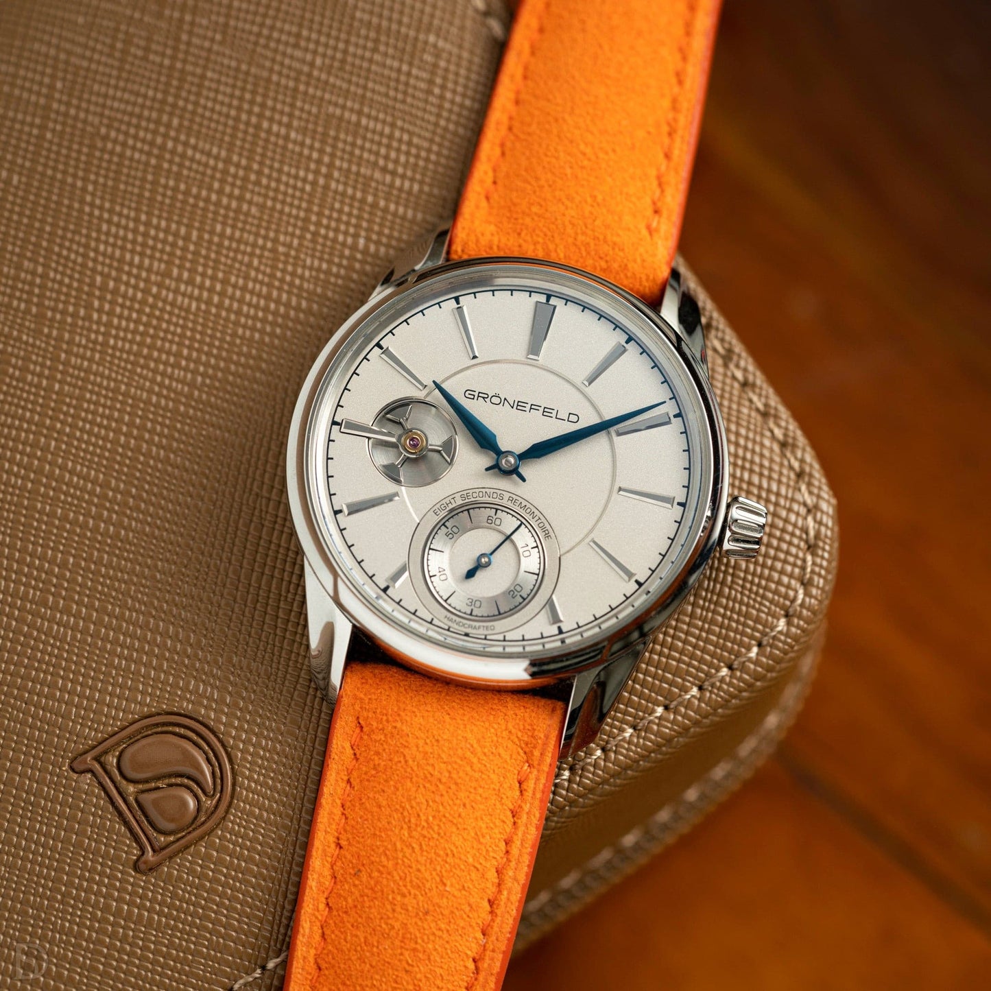 Orange Alcantara Signature by Delugs Straps | Time Keeper.