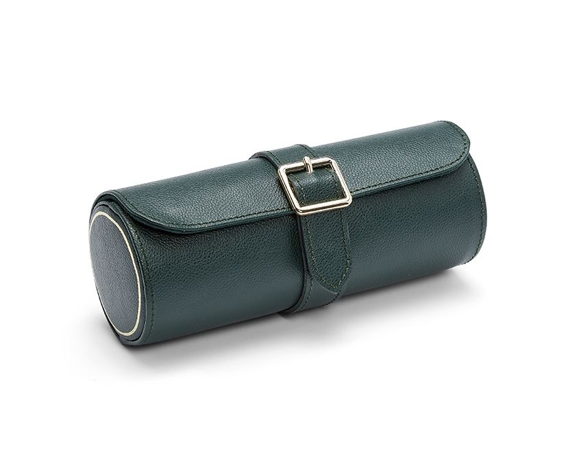 British Racing Triple Watch Roll - Green by Wolf | Time Keeper.