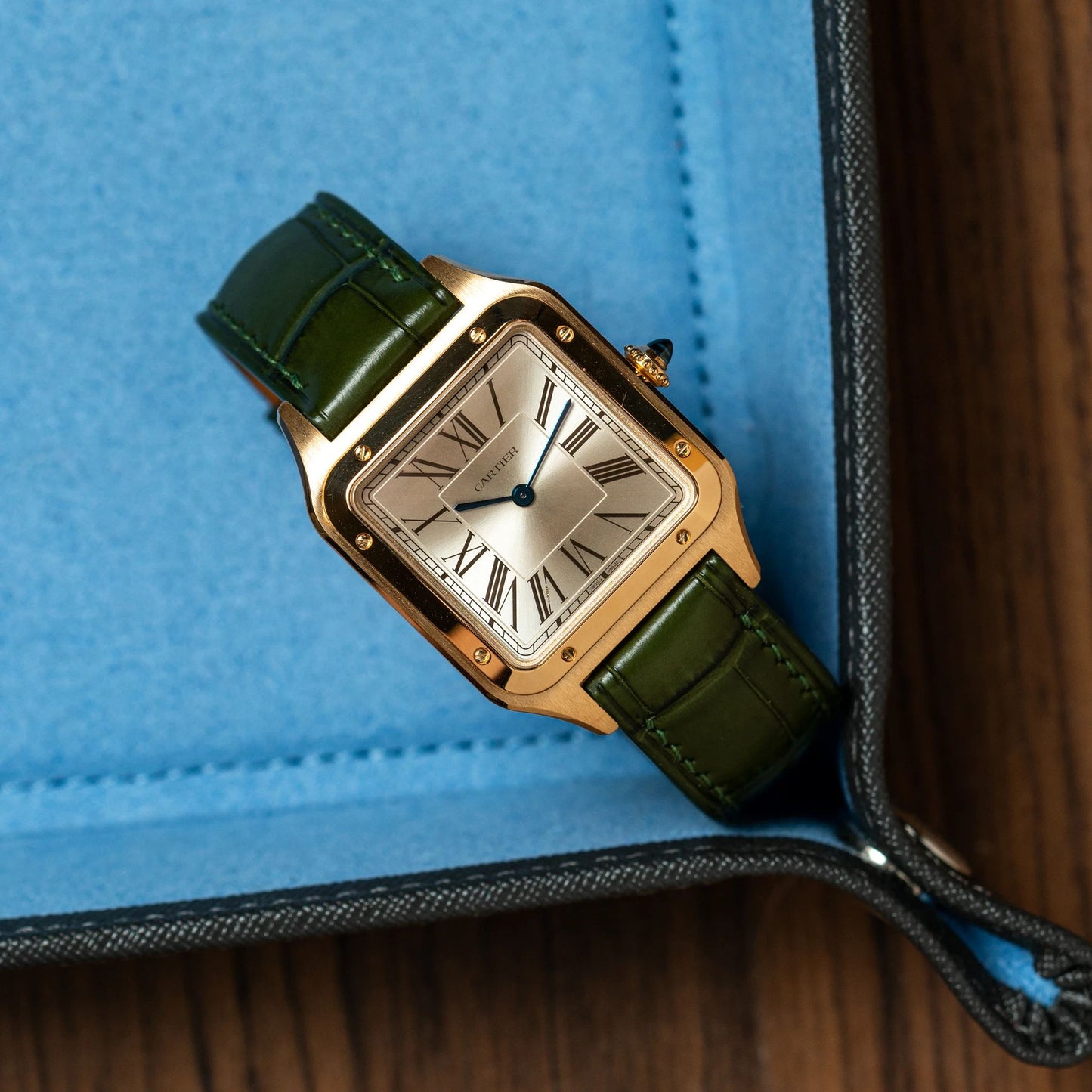 Matte Green Ischia Alligator by Delugs Straps | Time Keeper.