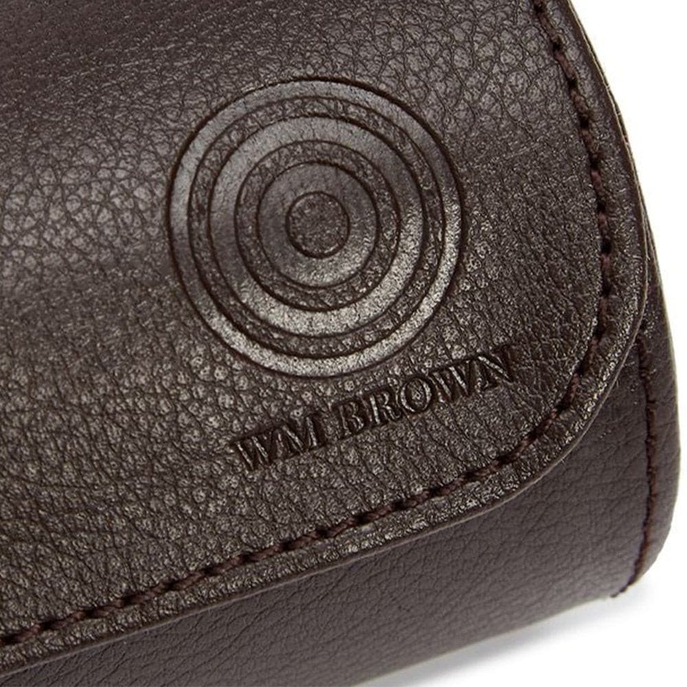 WM Brown Leather Triple Watch Roll by Wolf | Time Keeper.