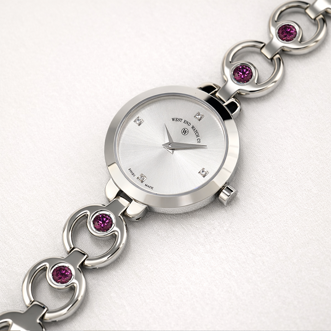 Chand - Silver Sunray - Rhodolites