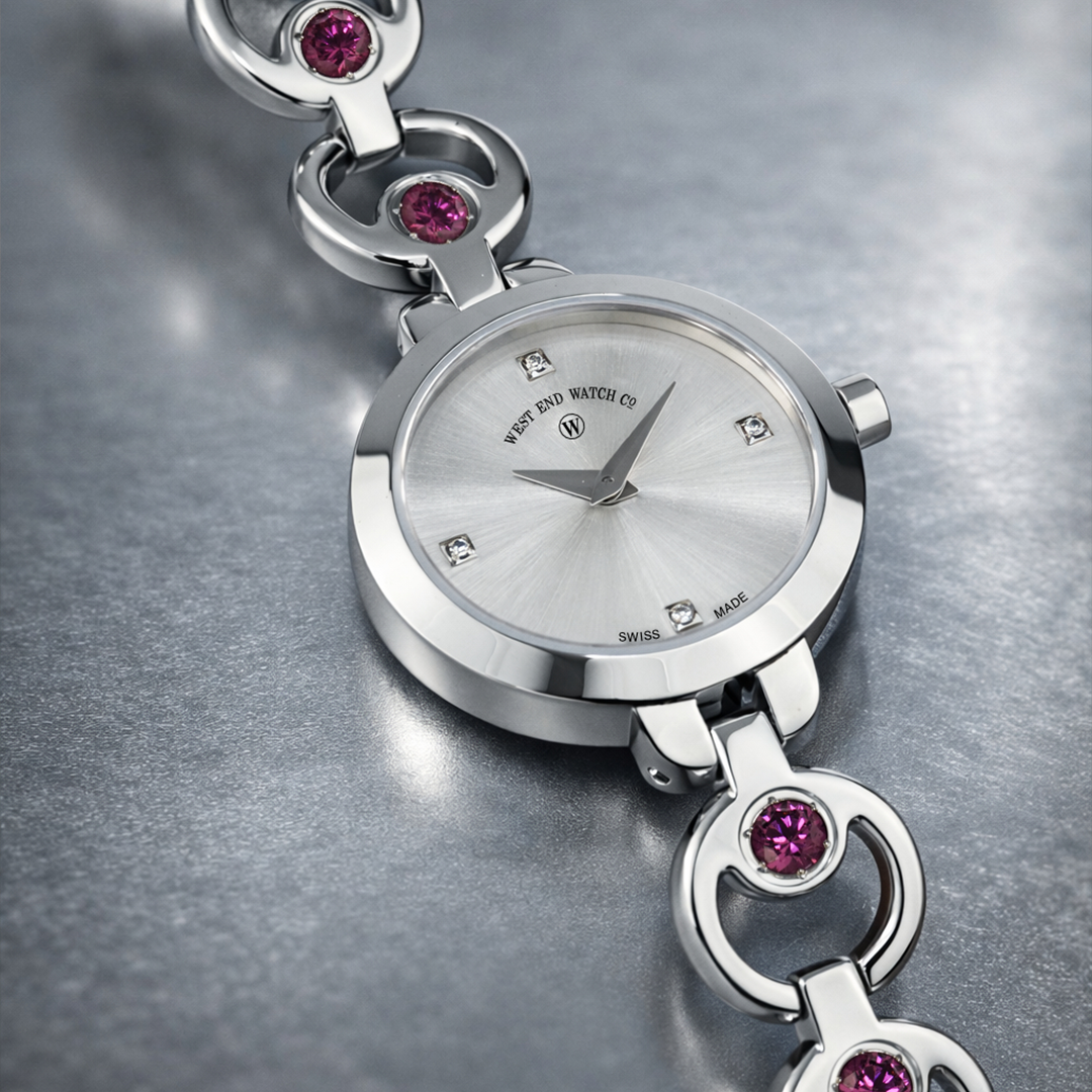 Chand - Silver Sunray - Rhodolites