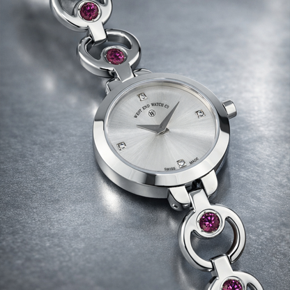 Chand - Silver Sunray - Rhodolites