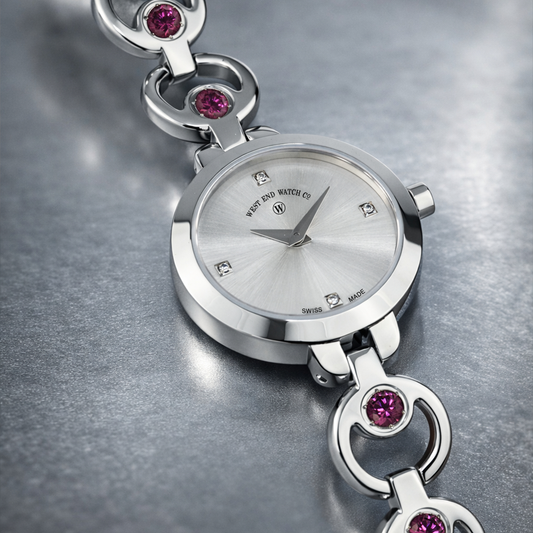 Chand - Silver Sunray - Rhodolites