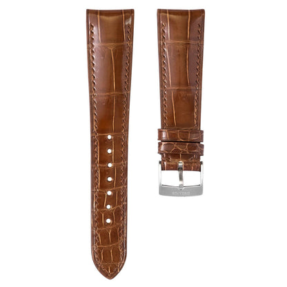 Glossy Caramel Crocodile Signature Strap