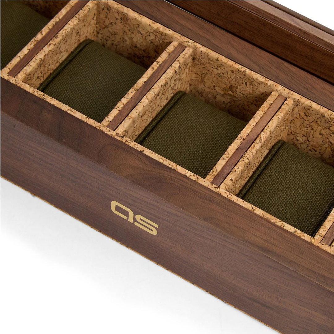 Analog Shift Wood 5 PC Watch Box - Walnut