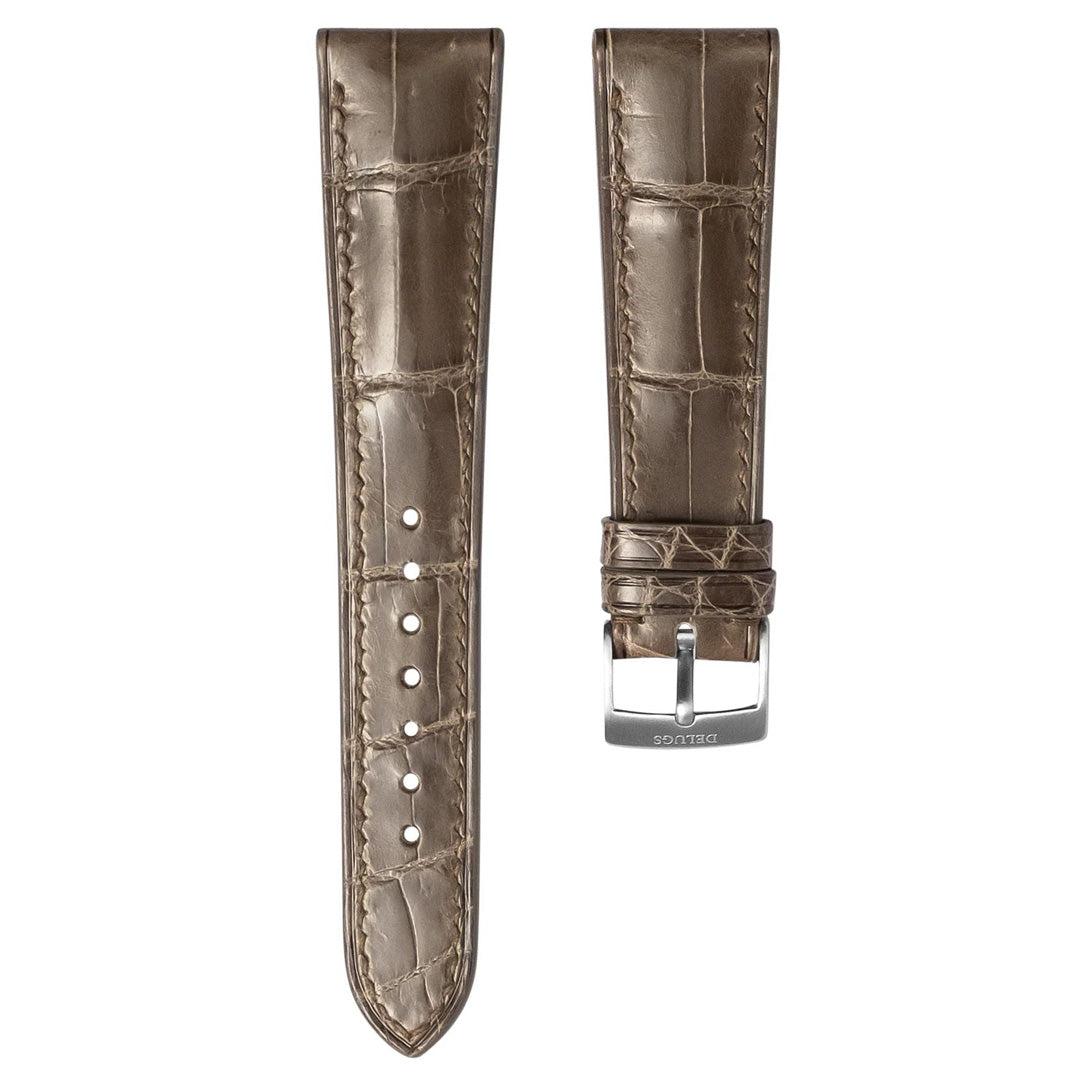 Glossy Taupe Brown Crocodile Signature Strap