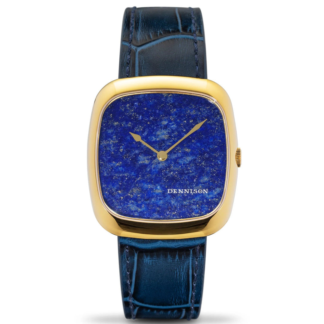 Natural Stone Lapis Lazuli in Gold Stainless