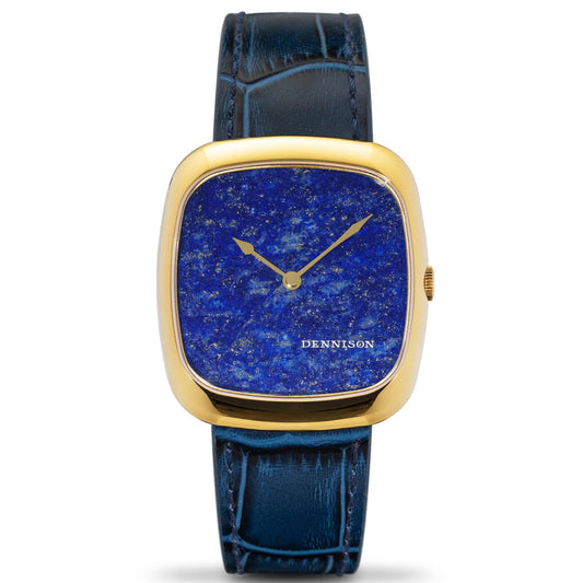 Natural Stone Lapis Lazuli in Gold Stainless