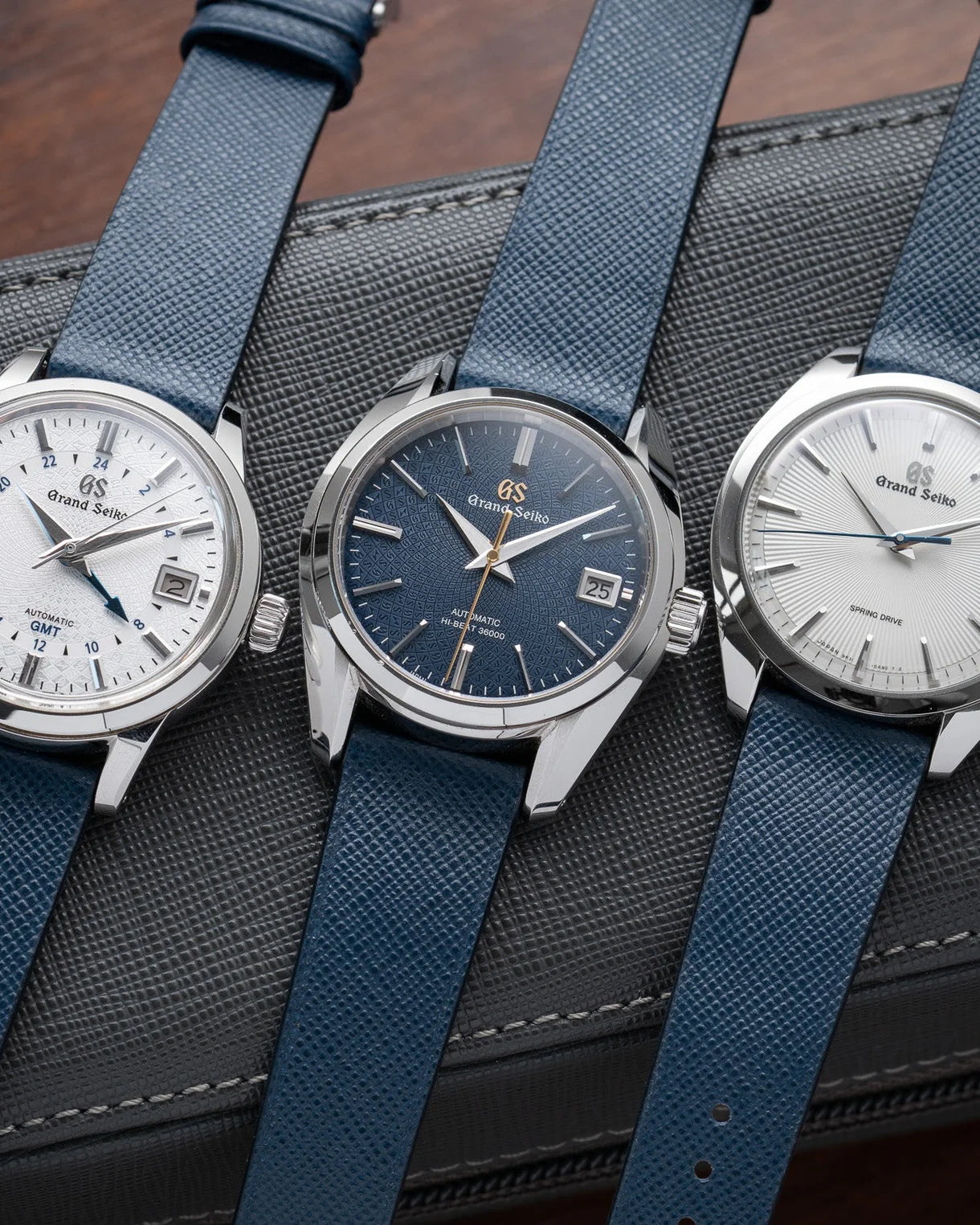 Navy Saffiano Signature Strap