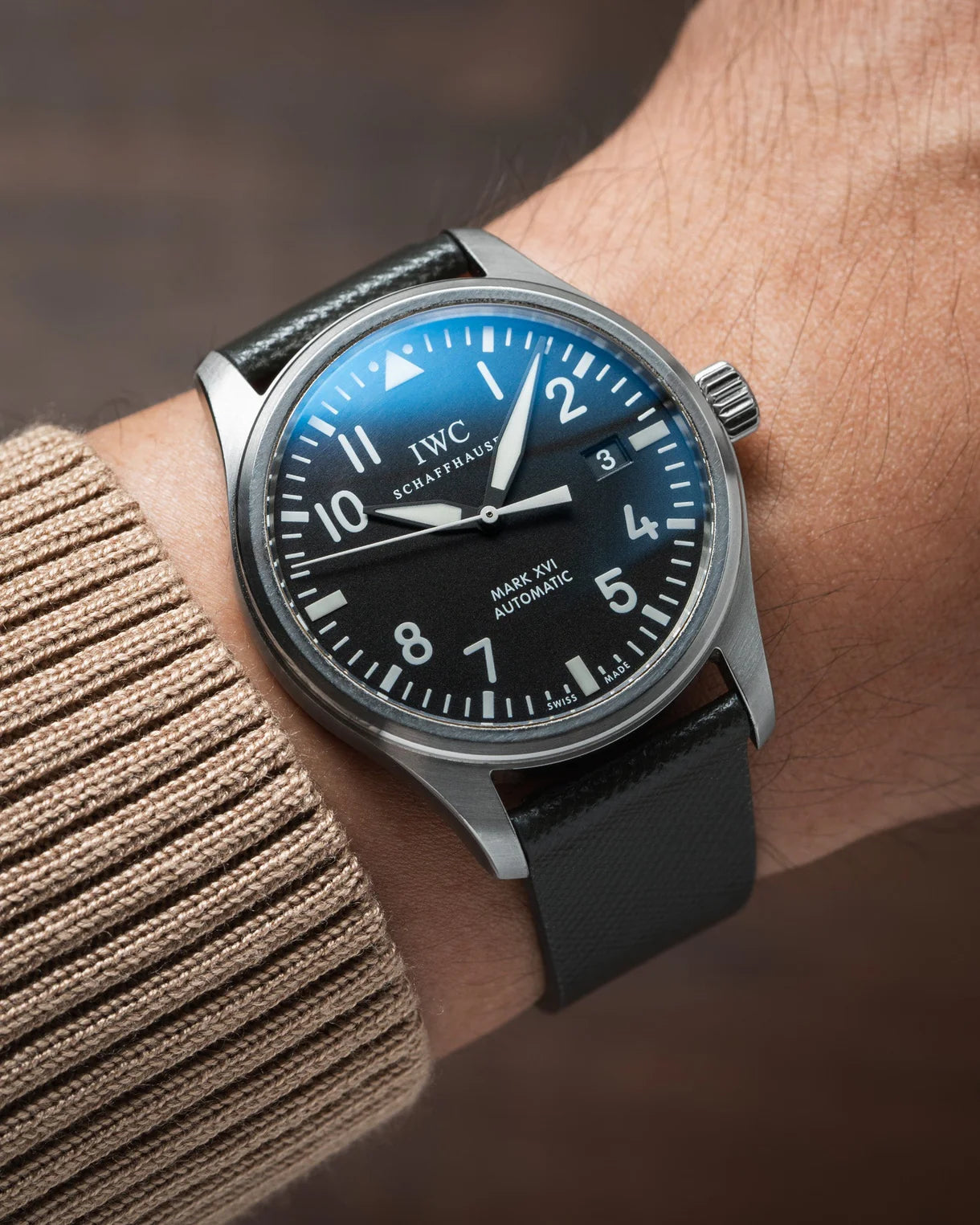 Grey Saffiano Signature Strap