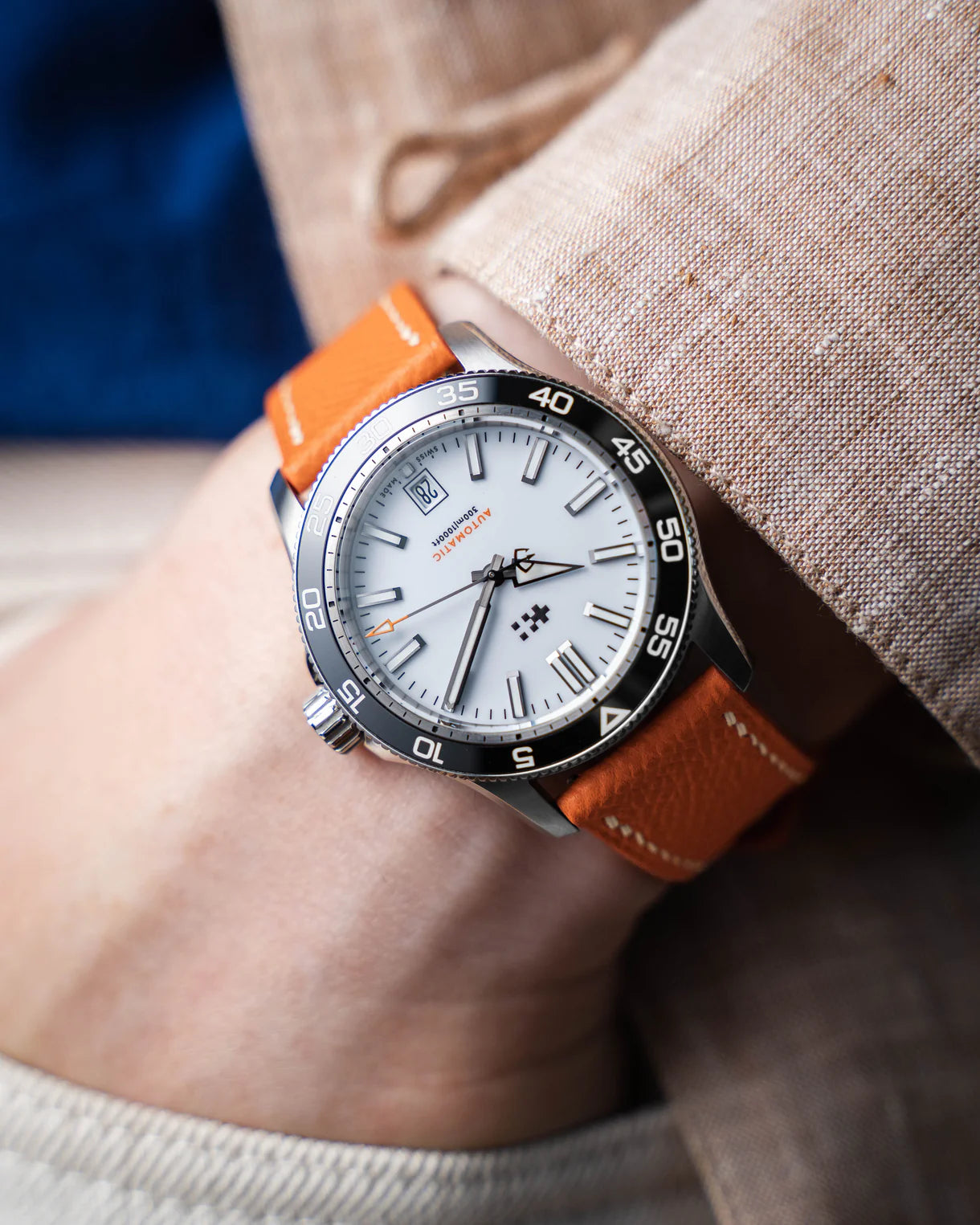 Orange Epsom Slim Strap