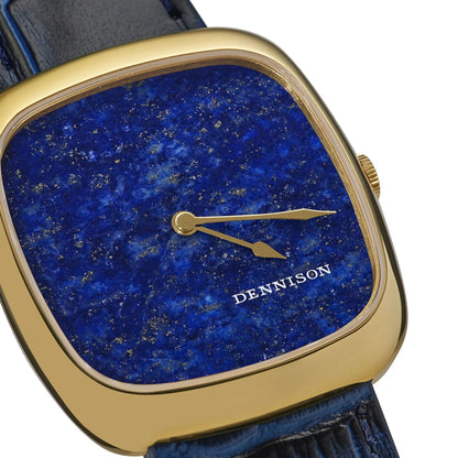 Natural Stone Lapis Lazuli in Gold Stainless