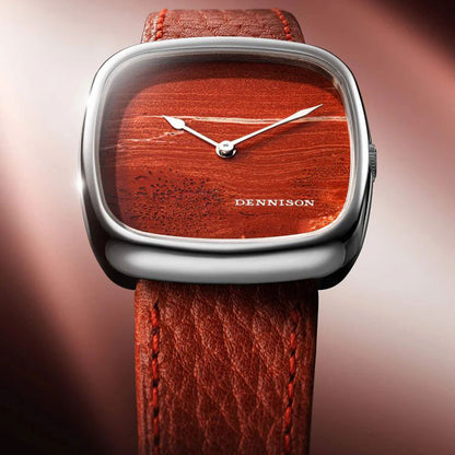 Natural Red Agate Stone In Steel