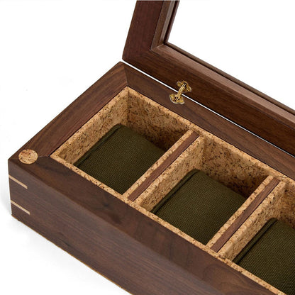 Analog Shift Wood 5 PC Watch Box - Walnut