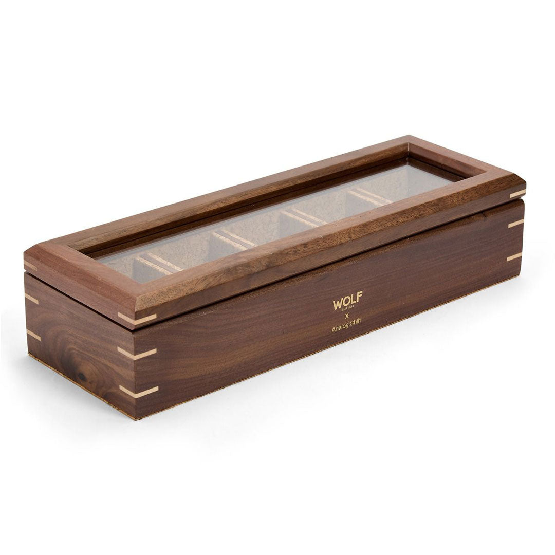 Analog Shift Wood 5 PC Watch Box - Walnut