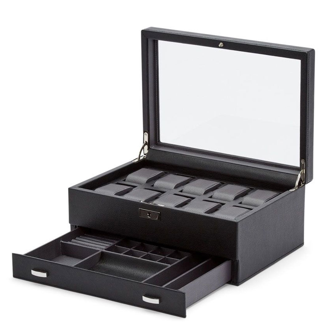 Classic 10 Piece Watch Box with Drawer