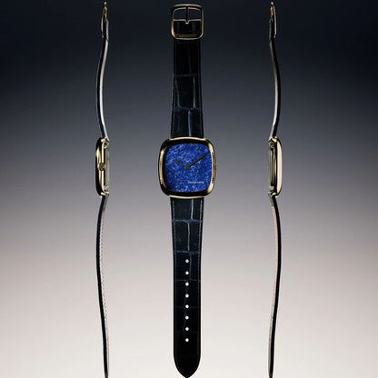 Natural Stone Lapis Lazuli in Gold Stainless