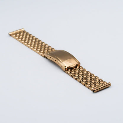 Gold Plated Forstner 7-Row Beads of Rice Watch Bracelet