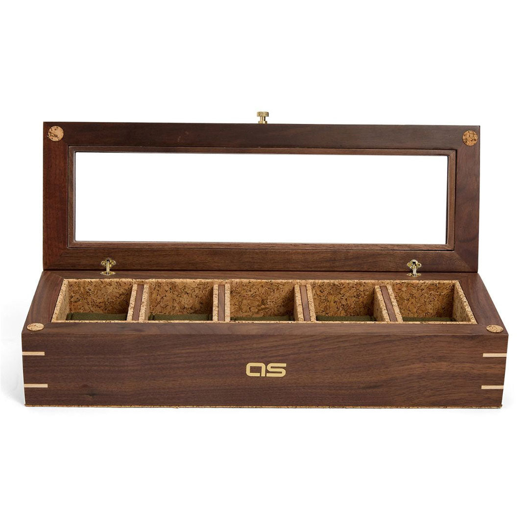 Analog Shift Wood 5 PC Watch Box - Walnut