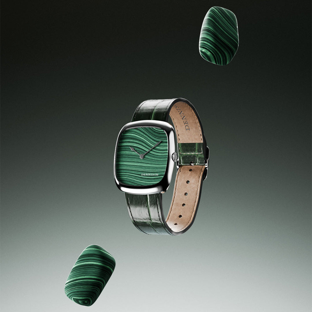 Natural Malachite Stone in Steel