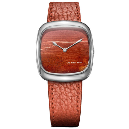 Natural Red Agate Stone In Steel