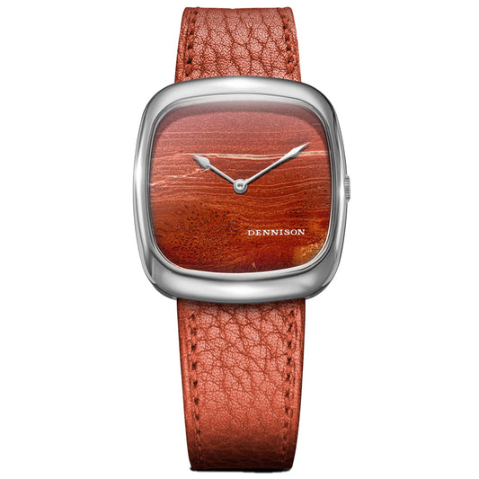 Natural Red Agate Stone In Steel