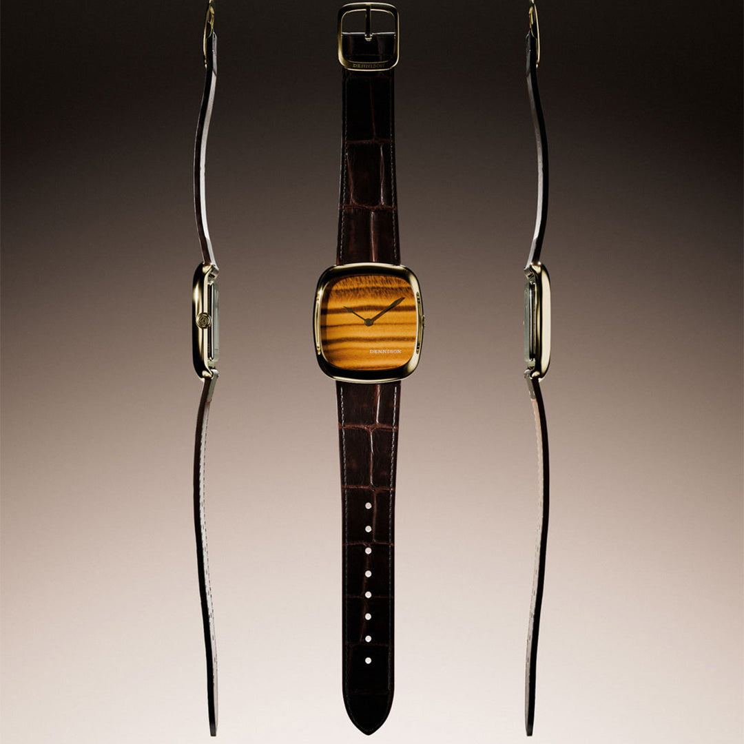 Natural Stone Tiger Eye in Gold