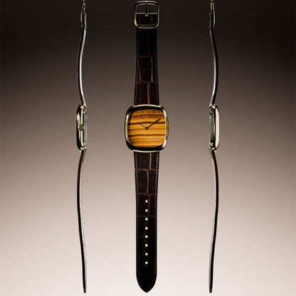 Natural Stone Tiger Eye in Gold
