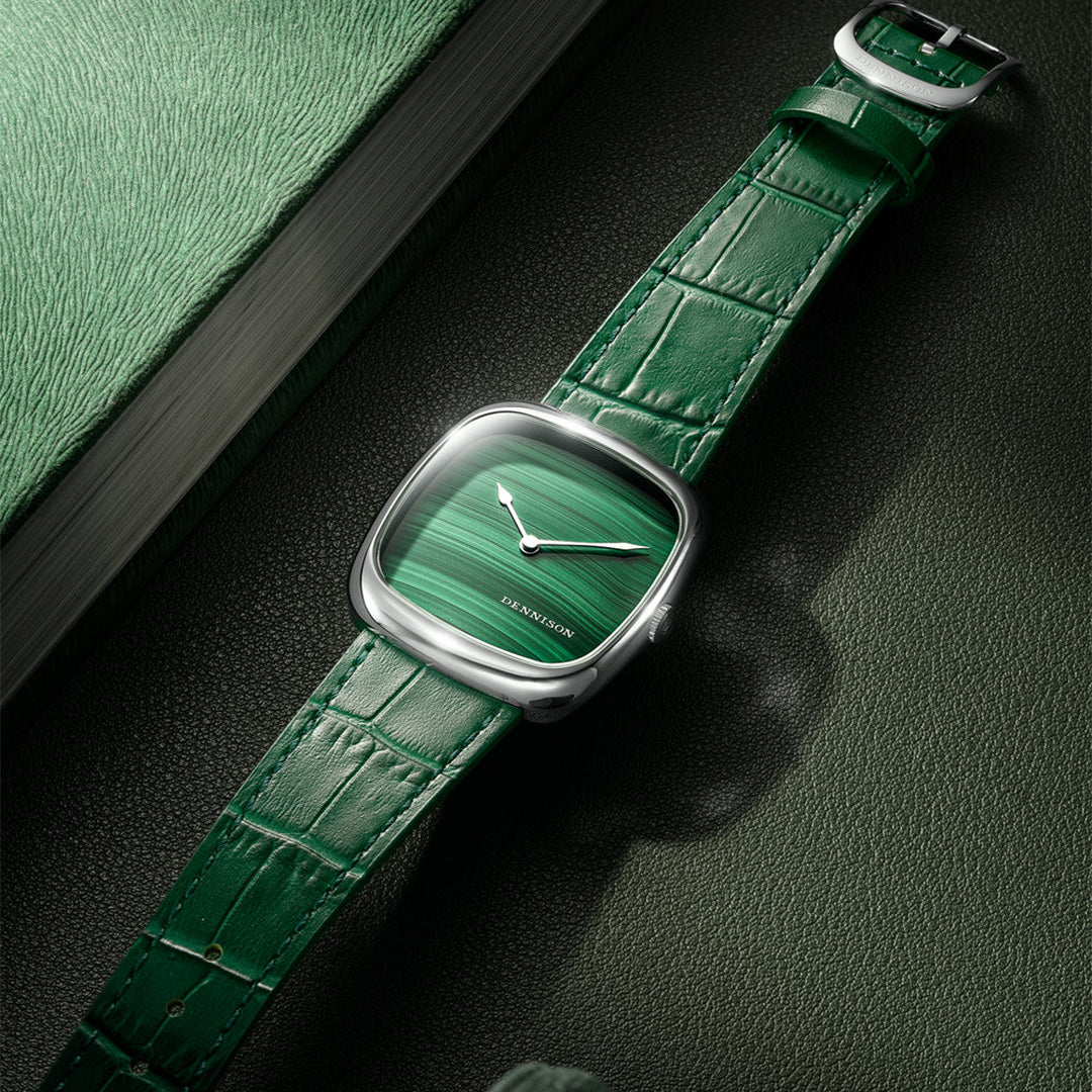 Natural Malachite Stone in Steel