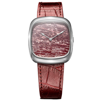 Natural Rubellite Stone In Steel